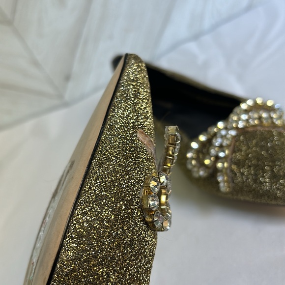 Larroudé Lee Crystal-embellished Gold Flats Size 37 - Picture 11 of 11